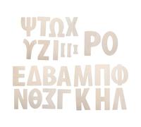NIYANGLE 24 Letras Griegas Para Manualidades Letras De Madera Sin Terminar Adornos De Madera