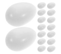 NIYANGLE 24 Piezas Huevos de Pájaro Ficticios de Plástico Blanco Realistas para Periquitos y Aves de Nido, Herramienta Educativa y Soporte para Investigación Científica en Cría de Aves