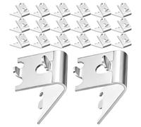 NIYANGLE 24 Piezas Soportes para Estantes Diseño Pequeño y Delgado de Acero Inoxidable Plata Sujetan Firmemente Estantes de Vidrio y Plástico para Refrigeración en Uso de Catering