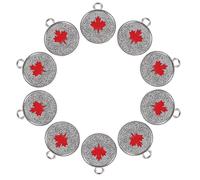 NIYANGLE 25 dijes de la bandera de Canadá para pulseras DIY, colgante de hoja de arce, joyería, llavero de aleación, accesorios, recuerdo patriótico para decoraciones del Día de Canadá.