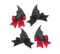 NIYANGLE 2pares Accesorios Cabello De Halloween Pinzas De Cuernos De Demonio y Alas De Murciélago De Pinzas Pelo Pasador Decoración De Fiestas De Cosplay y Manualidades De Halloween