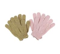 NIYANGLE 2pares Guantes Baño Dedos Gel Ducha Exfoliante Guantes Masaje Espalda Exfoliante Corporal Baño Spa y Masaje