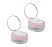 NIYANGLE 2piezas Caja De Polvos Sueltos Portátil Estuche De Maquillaje Con Espejo Contenedor De Polvos Malla Pequeña Elástico y Para Diario