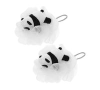 NIYANGLE 2piezas Esponja De Baño Forma De Panda Para Niño Niña Exfoliante Suave y Gentil Accesorio De Baño Seguro y Divertido Para Bebés y Niño Niña Pequeños