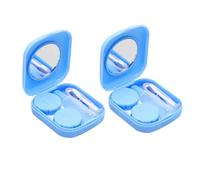 NIYANGLE 2piezas Estuche para Lentes de Contacto Plástico Portátil con Pinzas Ventosa y Espejo para Uso Diario para Llevar el Bolso o Maleta