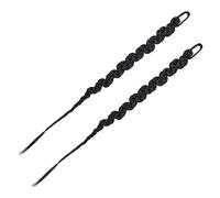 NIYANGLE 2piezas Extensiones Trenzadas Sintéticas De De Caballo Peluca Trenzada Apariencia Realista