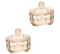 NIYANGLE 2piezas Manicura Tapa Vaso De Nail Art Reemplazable Tazón De Vidrio Para Mezclar Líquidos De Uñas y Limpieza Accesorio Para Manicura Profesional y Personal