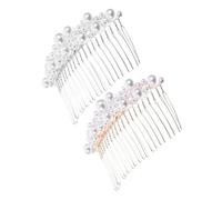 NIYANGLE 2piezas Peinetas Perlas Para Mujer Accesorio De Peine Cabello Para Boda y Fiesta Peine De Novia