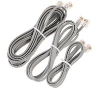 NIYANGLE 3 Piezas Cables Telefónicos de Extensión para Línea Fija Núcleo de Cobre, Conectores Planos Rj12, Material Pvc, Resistentes al Desgaste, para Teléfonos y Módems en Oficina y Hogar