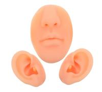 NIYANGLE 3 Piezas de características faciales simuladas de cuerpo de silicona de práctica de maquillaje partes del cuerpo de silicona para piercing gel de sílice Beige