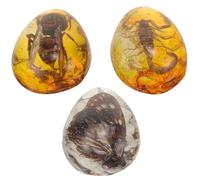 NIYANGLE 3 Piezas de Ejemplares de Insectos en Ámbar Resina Realista, Tamaño Compacto, Decoración para Manualidades Diy, Colgantes para Exhibición y Colección Científica