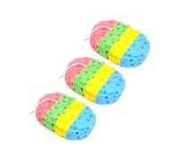 NIYANGLE 3 piezas Esponjas de Baño Ovaladas de Marinas Naturales Paquete de Cuatro Colores Esponjas Exfoliantes Suaves para Ducha y Cuidado Corporal Hogar