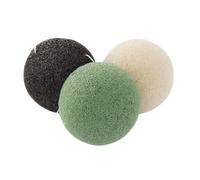 NIYANGLE 3 Piezas Esponjas Faciales Naturales de Lavado Ecológicas Negro Cuidado Facial y Exfoliación Diaria