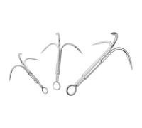 NIYANGLE 3 Piezas Gancho de Acero Inoxidable para Exteriores Diseño de Tres Garras, Alta Resistencia y Poder de Sujeción Mejorado, Adecuado para Escalada en Árboles y Anclaje Náutico