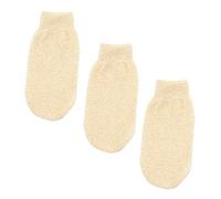 NIYANGLE 3 Piezas Guantes Exfoliantes de Baño para Cuidado Manoplas de Ducha de Limpieza Profunda Guantes Naturales para Exfoliación y Masaje para Eliminar Impurezas y Células Muertas