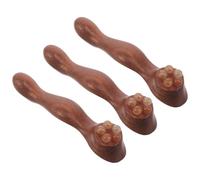 NIYANGLE 3 Piezas Masajeador Manual de Ojos de Sándalo 3 Piezas, Herramienta Portátil de Acupresión Facial para Masaje de Puntos Clave, Palo de Masaje para Relajación y Cuidado Piel en