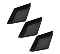 NIYANGLE 3 Piezas Platillo para Plantas Rectangular de PP Negro | Diseño Simple, Recoge Exceso de Agua y Tierra, para Flores y Plantas, Mantiene Limpio Suelo o Escritorio