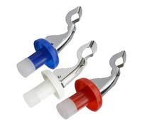 NIYANGLE 3 piezas Tapón de Botella de Silicona Reutilizable Sellado Hermético y Prueba de Fugas para Vino Tinto y Blanco Cierre Manual Seguro para Bebidas Colores Rojo Azul Oscuro y Blanco