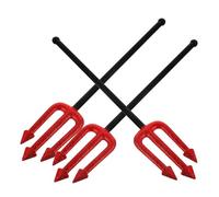 NIYANGLE 3 Piezas Tridente de Plástico Rojo para Halloween y Cosplay, Accesorio Portátil sin Rebabas Adecuado para Disfraz de Demonio y Decoración de Halloween