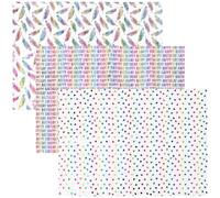 NIYANGLE 3 Rollos Papel de Regalo con Estampados Delicados Hojas para Envolver Cumpleaños Fiestas Festivales DIY Manualidades