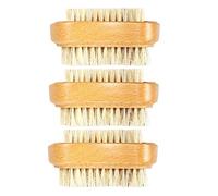 NIYANGLE 3piezas Cepillos De Uñas De Madera Limpiadores y Exfoliantes Para Manos Cepillo De Manicura De Doble Cara Cerdas De Jabalí