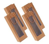 NIYANGLE 4 Bolsas De Regalo De Vino Para Una Sola Botella Bolsas De Regalo De Boda Bolsa De Transporte De Vino Bolsas De Ramo Con Asa Bolsa De Vino Flores De Papel Cena Fiesta
