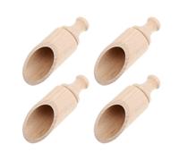 NIYANGLE 4 Cucharas de Madera para Sal y Té, sin Barniz, Tamaño 30x88 Mm, Utensilios de Cocina Prácticos para Baño, Leche en Polvo y Condimentos, Set Versátil para Uso Diario