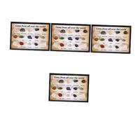 NIYANGLE 4 Juegos Mineral Natural Apoyo De Enseñanza Natural Completa Piedras Preciosas y Cristales Kit De Inicio De Chakras Piedra Natural Irregular Niño Caja De Herramientas