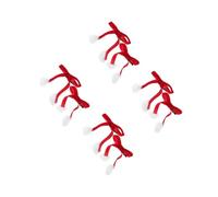 NIYANGLE 4 Pares Elegantes Pinzas para Cabello con Lazo de Terciopelo Rojo y Pompones para Mujeres y Niñas Accesorios Seguros y Cómodos para Peinados Festivos de Navidad