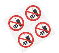 NIYANGLE 4 Pegatinas de Advertencia de No Comer ni Beber, Etiqueta Engomada de Pvc, 3x3 Pulgadas, 4 Piezas, para Interiores y Exteriores, Comunica Políticas, Fácil Mantenimiento, Eventos