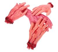 NIYANGLE 4 Piezas Accesorio de Broma Mano Rota de Silicona para Halloween Diseño de Terror Cómodo Adecuado para Decoración y Fiestas en Cámara Secreta