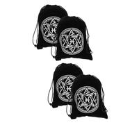 NIYANGLE 4 Piezas Bolsa Con Cordón Bolsas De Regalo Con Cordón Bolsa De Tela Cartas Tarot Bolsas Con Cordón Tarot Mandala Espiritual Tarot Mochila De Cuerdas Franela Oráculo Joyas