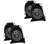 NIYANGLE 4 Piezas Bolsa Con Cordón Tarjetas De Oráculo Bolsas Dados De Yarda De Favores De Fiesta De Tarot De Almacenamiento De Joyas Satín Bolsillo Soporte Franela