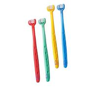 NIYANGLE 4 Piezas Cepillo De Dientes De Tres Lados Para Niños Cepillo De Dientes Recién Nacido Cepillo De Dientes De Silicona Cepillos De Dientes De Hilo Dental Cepillos De Dientes De