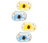 NIYANGLE 4 Piezas Esponja De Baño De Dibujos Animados Esponjas Corporales Para La Ducha Esponja De Dibujos Animados Para Niños Depurador De Baño Recién Nacido Portátil Tina Toalla Frontal