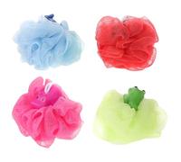 NIYANGLE 4 Piezas Esponja de Baño Diseño de Dibujos Animados, Exfoliante y Protectora para Tejido Sensible, Material Pe y Vinilo, Adecuado Hora del Baño