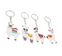 NIYANGLE 4 piezas Llavero de Alpaca de PVC de Decoración Bonita para Mochilas y Bolsos Colgante de Animales Accesorio Resistente y Versátil