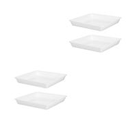 NIYANGLE 4 Piezas Platillo de Maceta de Plástico Blanco, Bandeja de Drenaje | 11,79 Pulgadas, Resistente y Profundo, Recoge Agua, para Interior y Balcón