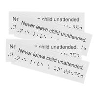 NIYANGLE 4 Piezas Señal de Braille de Plástico para Atención al Etiqueta de Braille Exterior para Personas con Discapacidad Visual