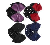 NIYANGLE 4 Piezas Snood para Cabello con Lazo Antideslizante para Moños Clips de Pelo para Oficina Azafatas y Mujeres Profesionales