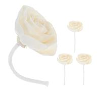 NIYANGLE 4 Piezas Varillas de Ratán con Flores Artificiales para Difusor de Aroma sin Llama Mecha de Algodón y Fragancia Floral Decoración Elegante para Hogar y Oficina