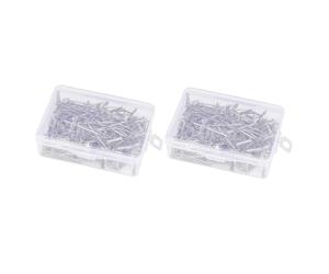 NIYANGLE 400 piezas Agujas de Acero para Fijar Pelucas Resistentes y Prácticas para Fabricación y Estilismo de Pelucas con Diseño Curvado para Mayor Estabilidad Paquete de Cajas de
