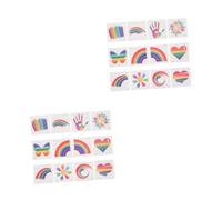 NIYANGLE 48 Piezas Tatuajes Temporales Orgullo Gay Arcoíris Pegatinas Faciales Colores para Fiestas y Desfiles