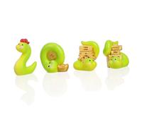 NIYANGLE 4piezas Adorables Figuras De Serpiente De Cartoon para Decoración De Año Chino Adornos De Reptiles para Oficina y Hogar Esculturas Simpáticas De Serpiente Símbolos De