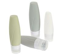 NIYANGLE 4piezas Botellas De Silicona Rellenables Dispensadores De Viaje Para Artículos De Aseo Frascos Para Champú Para Maletas Avión
