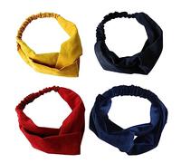 NIYANGLE 4piezas Diademas De Decorativas Cruzadas y Para Mujer Cómodas y Elásticas
