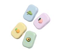 NIYANGLE 4piezas Estuche para Lentes De Contacto Unidades Funda De Viaje De Frutas Cuidado Ojos
