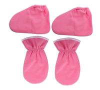 NIYANGLE 4piezas Guantes y Botines De Parafina Rosas Para Cuidado De Manos y Pies Nutritivo Para Piel Suave Térmico Para Spa Casa Sin Logo