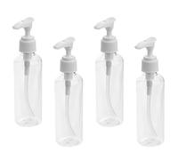 NIYANGLE 4piezas Minibotellas De Dispensador De Líquido Bomba De Presión Para Lociones Champú Cosméticos Resistente Ecológico