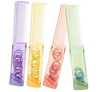 NIYANGLE 4piezas Peine De Belleza Portátil Peine Antiestático Para Desenredar El Cabello Con Banda De Goma Para Masaje Del Cabelludo Herramienta De Peluquería Para Uso El Hogar
